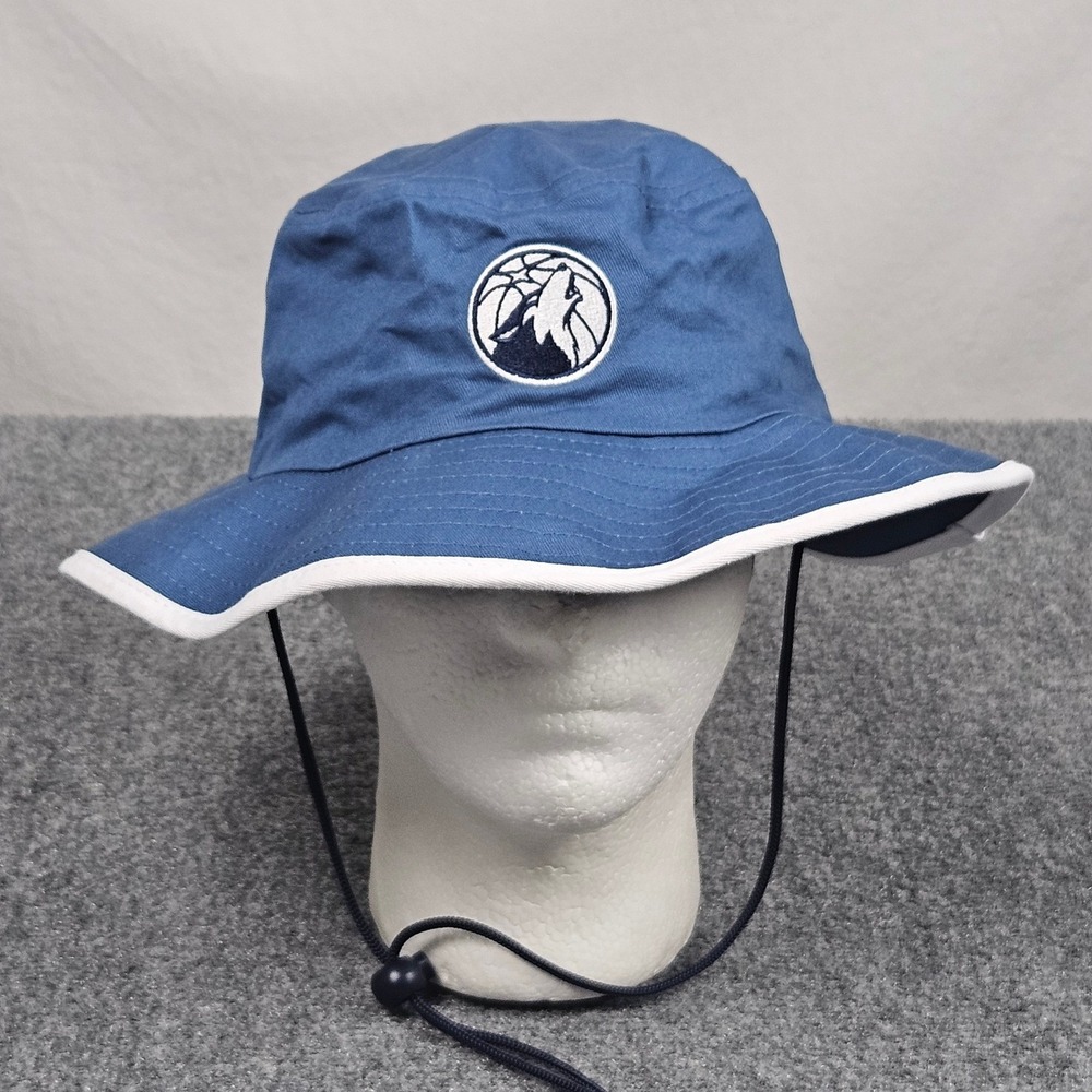 Minnesota Timberwolves Bucket Hat Fanwear Blue White Trim Logo NBA Basketball